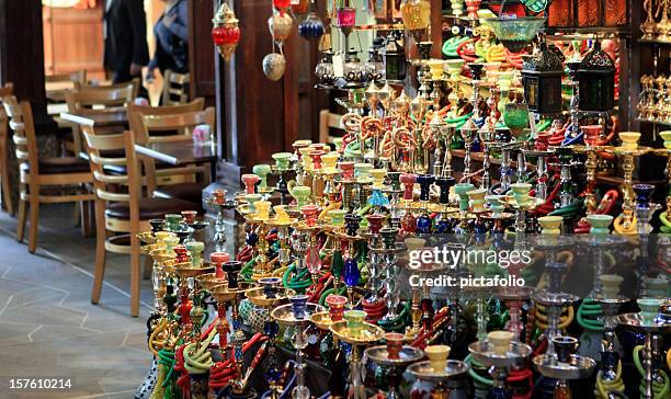 hookah kiosk or cafe - hookah stock pictures, royalty-free photos & images