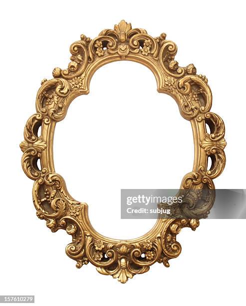 antiguo marco de oro - circle frame fotografías e imágenes de stock