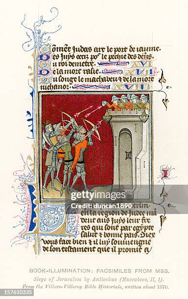 ilustrações, clipart, desenhos animados e ícones de iluminação medieval cercada de jerusalém - cerco
