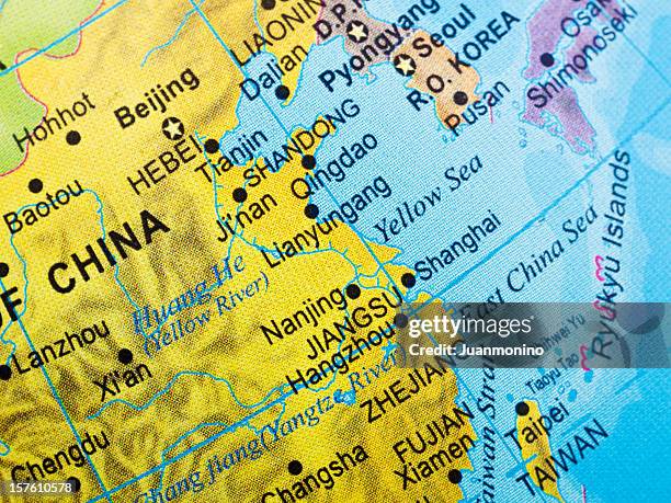 eastern coast of china - pacific ocean stockfoto's en -beelden