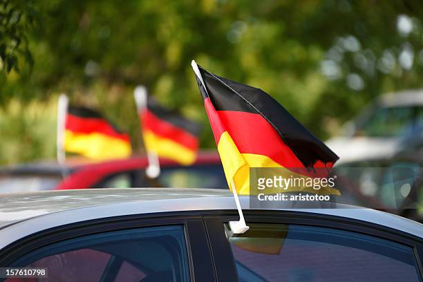 world cup german flags on cars - german culture stock pictures, royalty-free photos & images