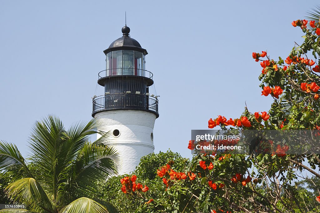 Key West lighthouse on a clear day