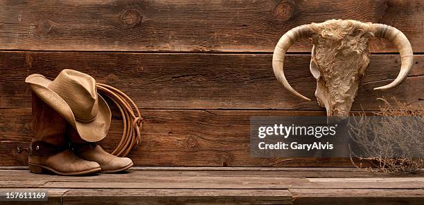 wild west banner - boot spur stock pictures, royalty-free photos & images