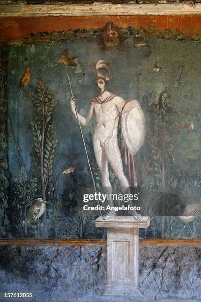 roman fresco in pompeii - herculaneum stock pictures, royalty-free photos & images