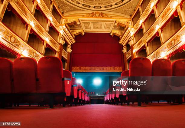 beautiful old  theatre - cinema seats stockfoto's en -beelden