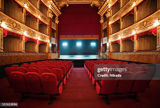 old beautiful theatre - theatrical performance stage stock pictures, royalty-free photos & images