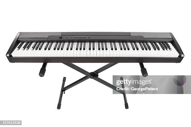 electric piano isolated on white - electric piano stock pictures, royalty-free photos & images