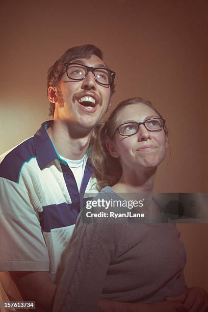 vintage retrato de fotografías - geek fotografías e imágenes de stock