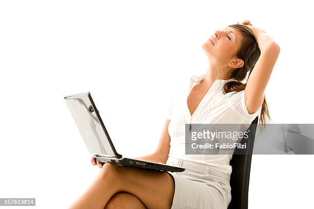 young woman with laptop - fabio filzi stock pictures, royalty-free photos & images