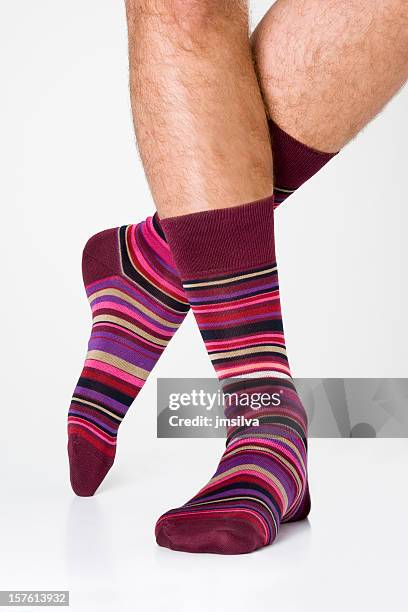 calze a righe - men socks foto e immagini stock