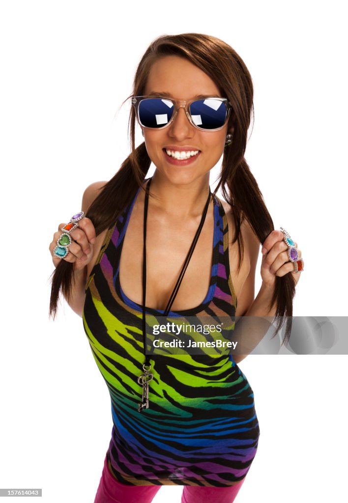 Cute Stylish Young Woman Behind Shades