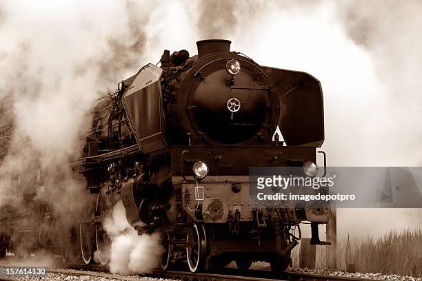 old steam locomotive - energy industry heat steam stock pictures, royalty-free photos & images