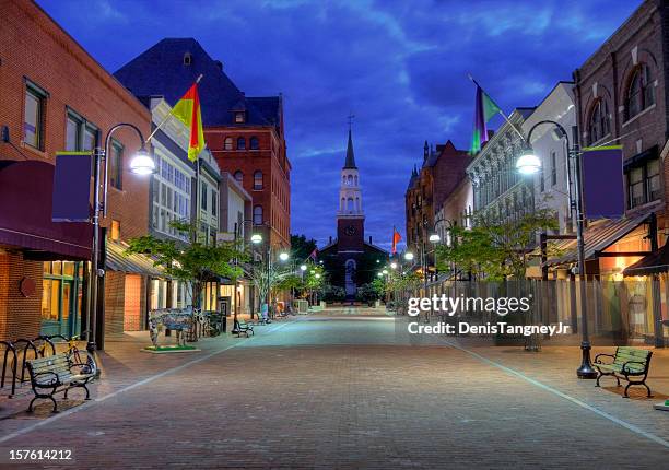 burlington nel vermont - cittadina americana foto e immagini stock