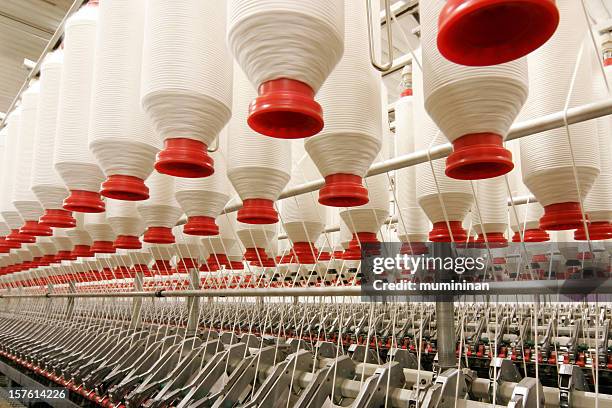 textile production - spinning - textile machine stock pictures, royalty-free photos & images