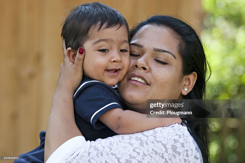 Young Hispanic mother with her son