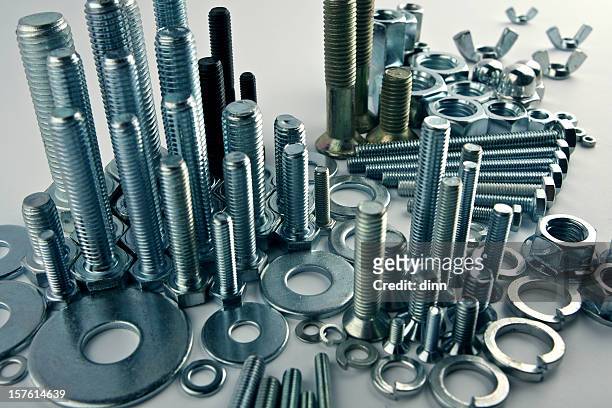 mechanical city - constructional still life - nut fastener stock pictures, royalty-free photos & images