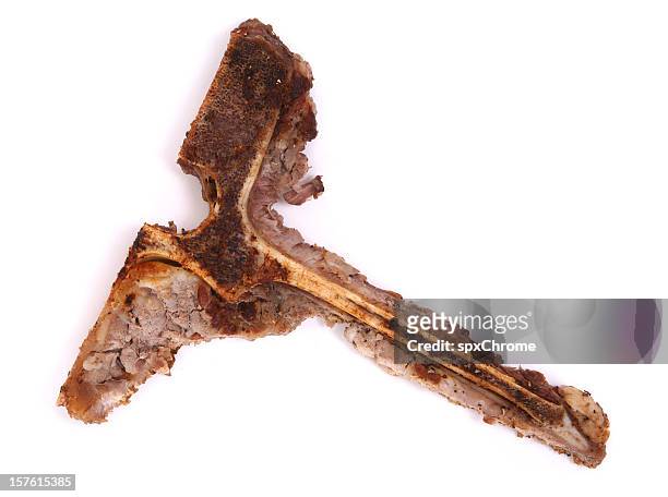 t-bone steak - animal bone stock pictures, royalty-free photos & images