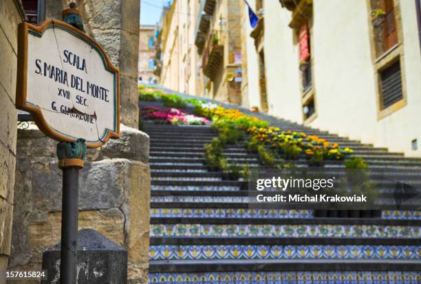 staircase of santa maria del monte in caltagirone - caltagirone stockfoto's en -beelden