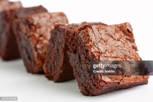 chocolate brownies - brownie stockfoto's en -beelden