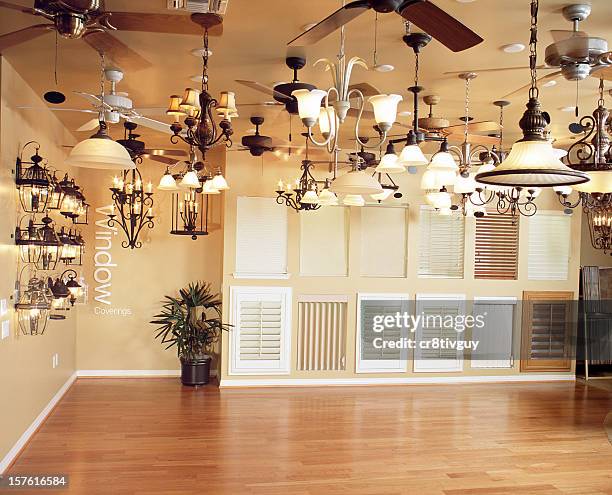 interior lighting shutters design home - fitting stockfoto's en -beelden