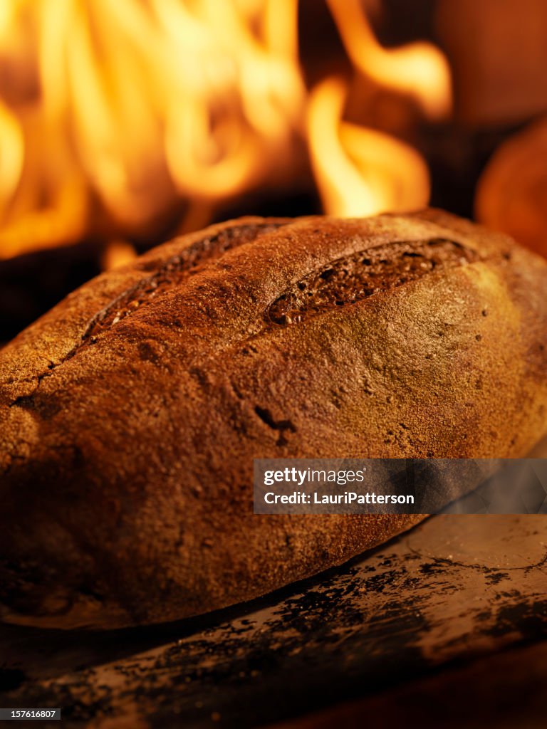 Pumpernickel Bread in a Wood Burning oven