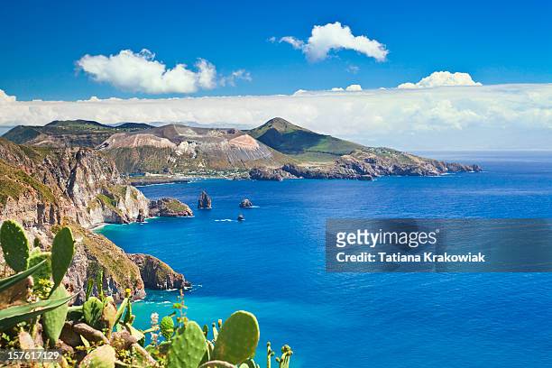 aeolian islands - mediterranean sea stock pictures, royalty-free photos & images