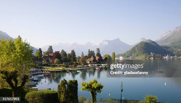 morning calm - annecy stock pictures, royalty-free photos & images