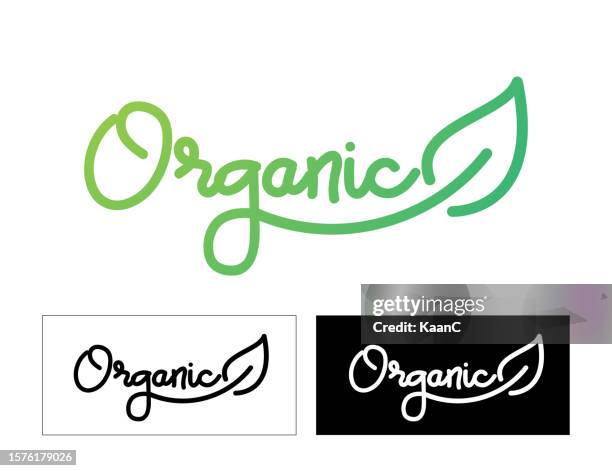 Organic Sign Lettering Organic Lettering Natural Meal Fresh Products Logo Ecology Farm Bio ...