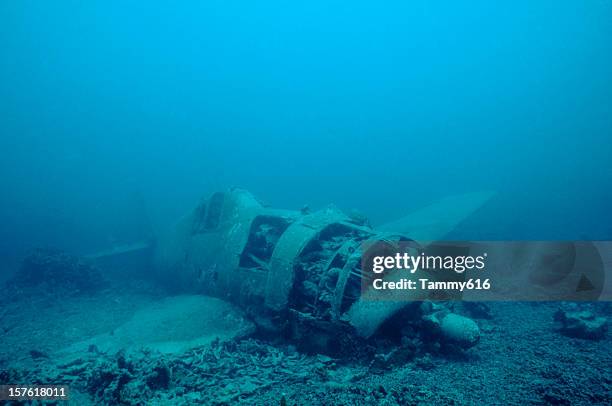 japanese hellcat wreck, solomon islands - salomonseilanden stockfoto's en -beelden