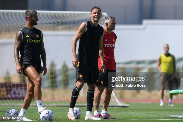 Roma player Nemanja Matic during a training session at Estadio Municipal de Albufeira on July 28, 2023 in Albufeira, Portugal.