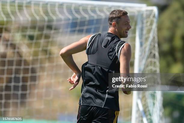 Roma player Nemanja Maticduring a training session at Estadio Municipal de Albufeira on July 28, 2023 in Albufeira, Portugal.