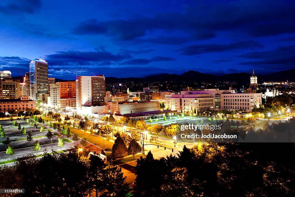 Salt Lake City Utah Skyline golden hour