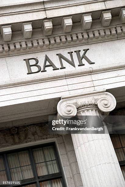 bank sign - bank building stock pictures, royalty-free photos & images