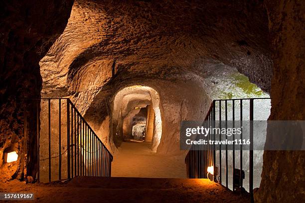 etruscan cave - orvieto stock pictures, royalty-free photos & images