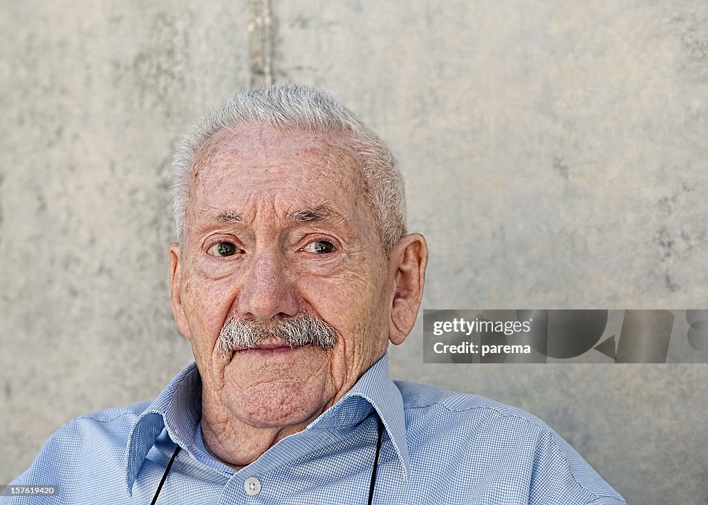 Smiling elderly men