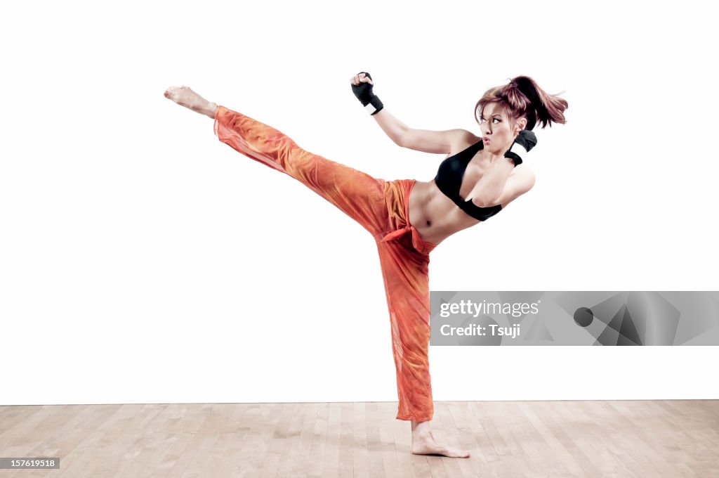 Female kickboxer