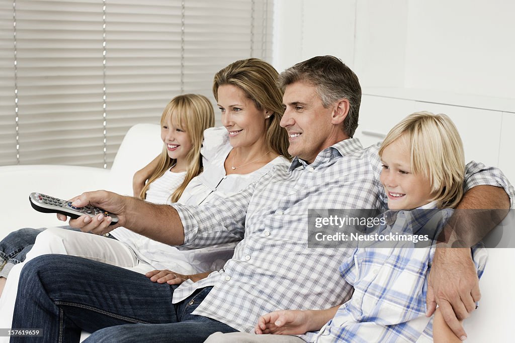 Family Watching Television Together