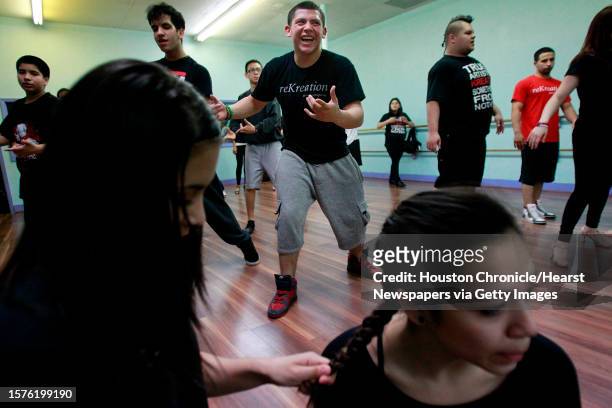 Vicente Lopez and other reKreation Dance Company dancers rehearse for the 7th AnnualTexas Salsa Congress on Sunday, Feb. 27 in Houston. ReKreation...