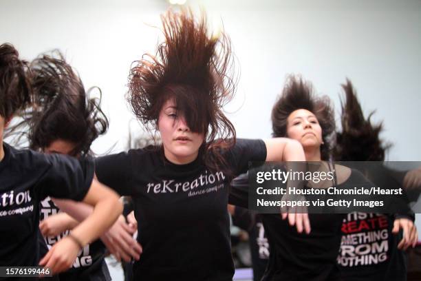 Christina Cardena and other reKreation Dance Company dancers rehearse for the 7th AnnualTexas Salsa Congress on Sunday, Feb. 27 in Houston....