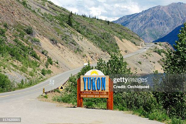 yukon sign - yukon stock pictures, royalty-free photos & images