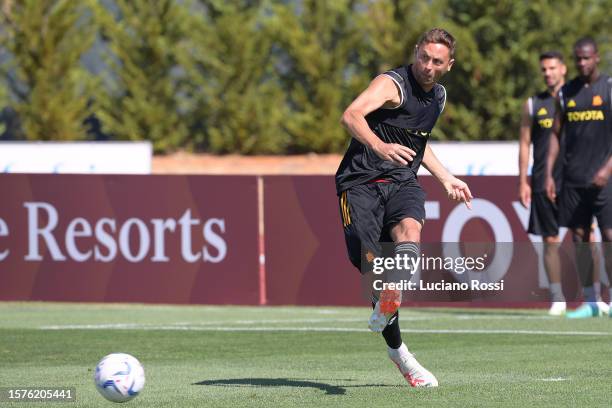 Roma player Nemanja Matic during a training session at Estadio Municipal de Albufeira on July 28, 2023 in Albufeira, Portugal.