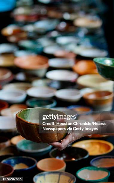 Each bowl costs twenty-five dollars and it equals seventy-five meals for hungry Houstonians fundraised during the Empty Bowl event at the Lawndale...