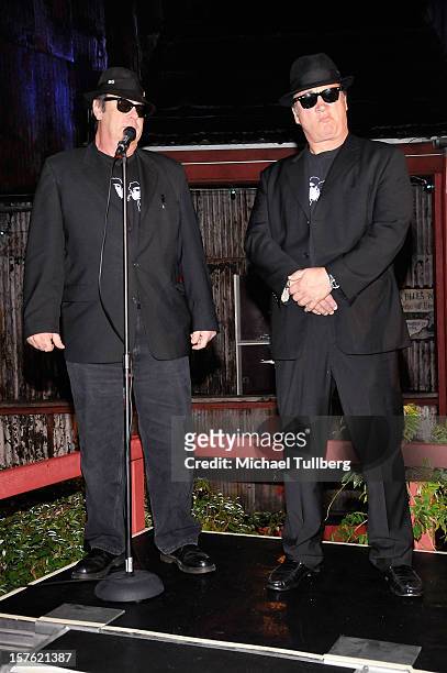 Actors Dan Aykroyd and Jim Belushi attend the House Of Blues' 20th Anniversary Celebration at House of Blues Sunset Strip on December 4, 2012 in West...