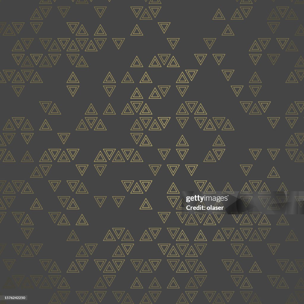 Reflective Triangle Pattern Splattered Equally Sized Triangle Pattern With Golden 3d Reflection ...