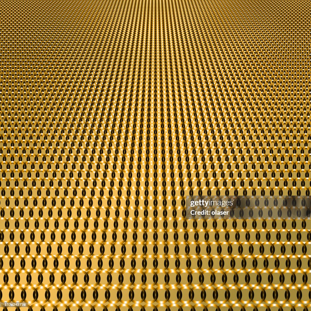 Abstract Golden Rings In 3d Matrix Pattern Reflecting Light High-Res ...