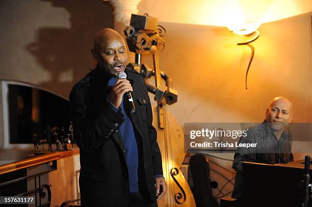 Tony Lindsay performs at the Victoria Secret Cocktail Viewing Party And Fundraiser For Hurricane Relief Fund at on December 4, 2012 in San Francisco,...