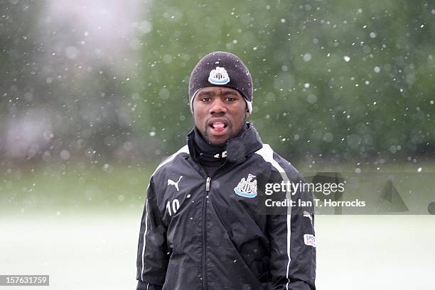 Gael Bigirimana of Newcastle during a training session on the eve of their UEFA Europa League Group D match against Bordeaux at the Little Benton...