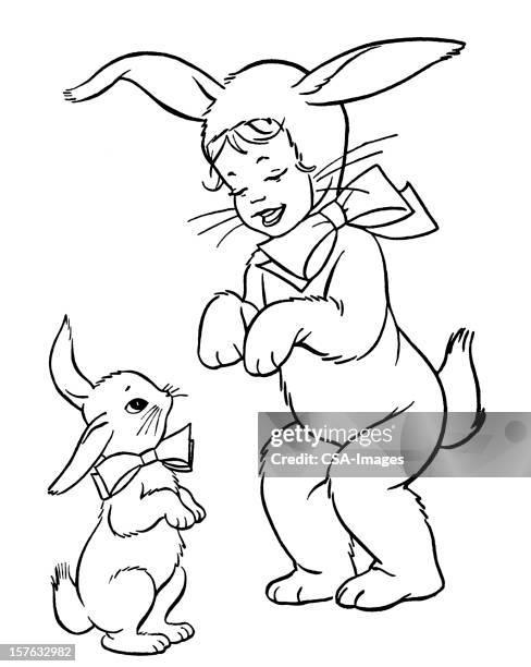 ilustrações de stock, clip art, desenhos animados e ícones de menina vestida como coelho - fantasia de coelho