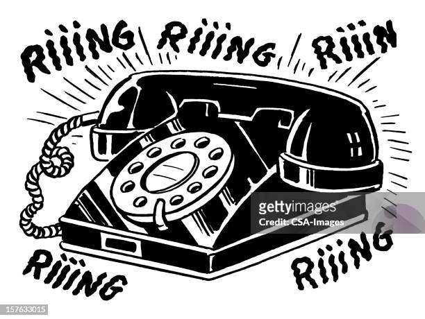 stockillustraties, clipart, cartoons en iconen met rotary telephone ringing - rotary phone