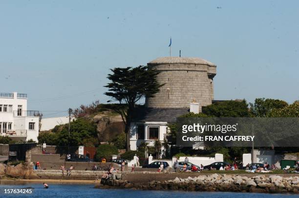The Martello Tower, perched on the edge of the Sandycove coastline and the setting for the first chapter of the epic novel "Ulysses", is pictured in...